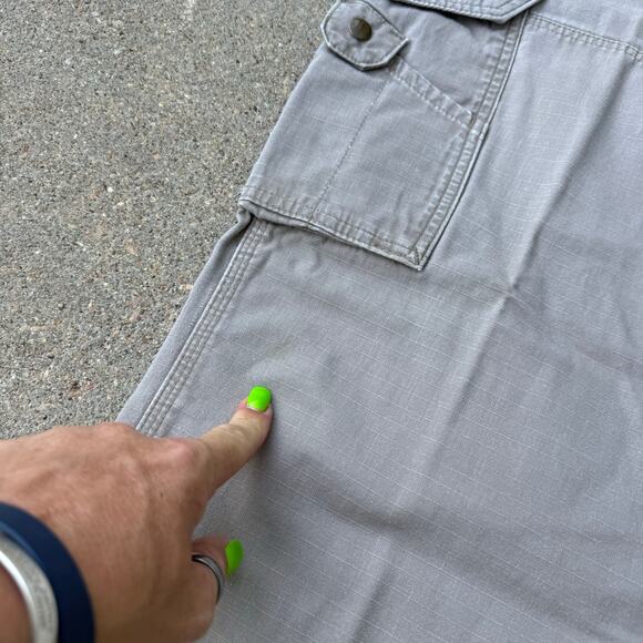 Carhartt Gray Relaxed Fit Ripstop Cargo Work Pants B342 DES 42x32 - Picture 3 of 7